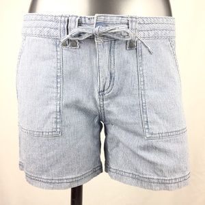 Prana Sz 4 Striped Denim Jeans Shorts